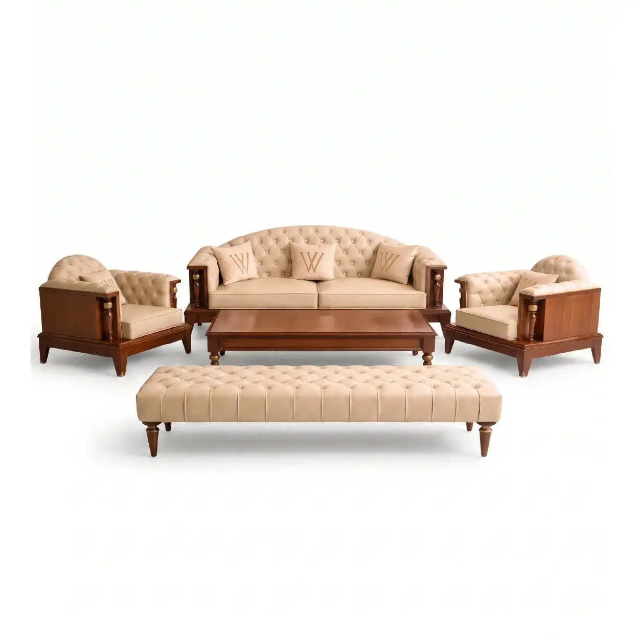 Classic Cream Luxury Sofa Set